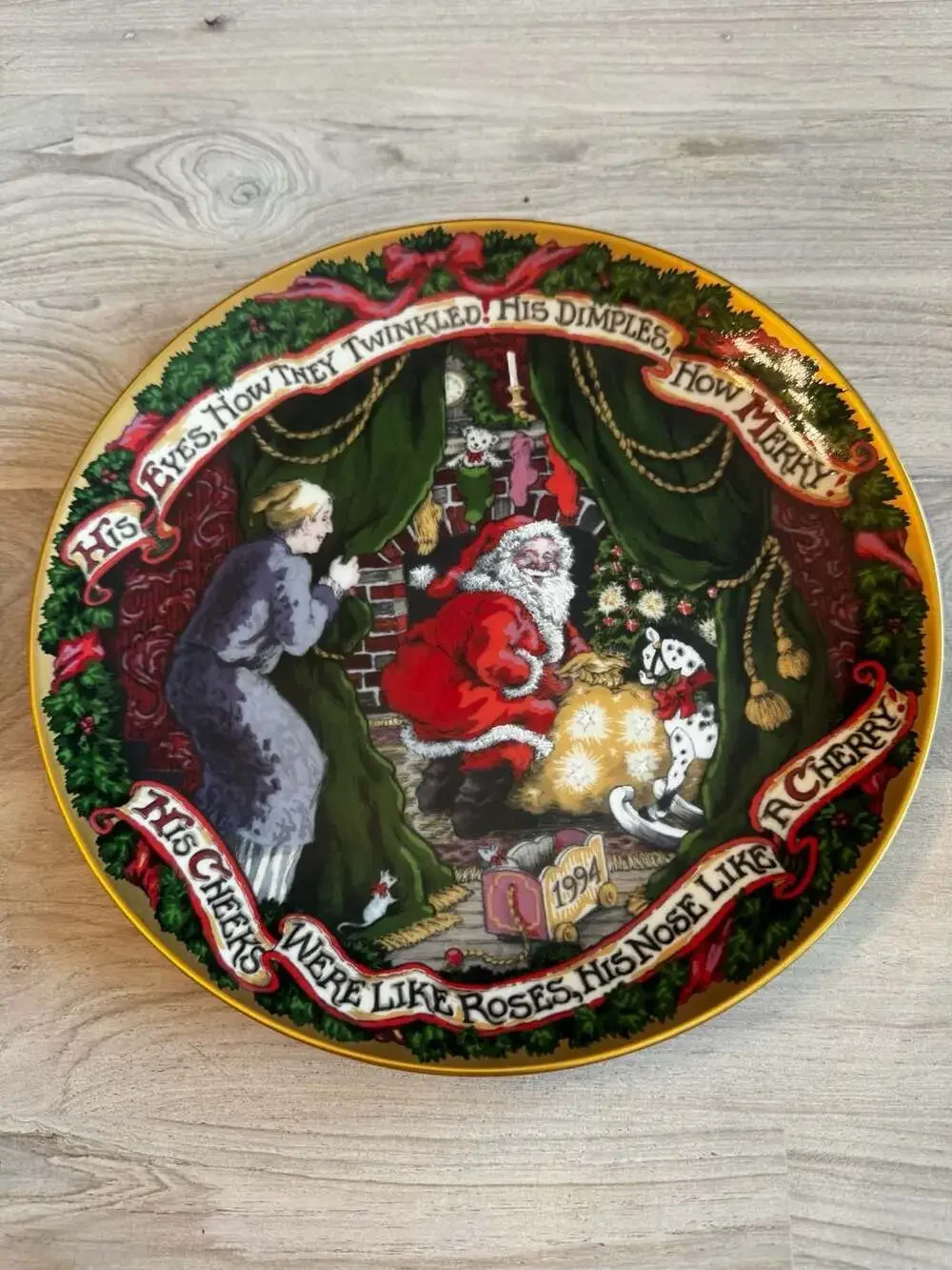 Fitz and Floyd The Night Before Christmas Annual Christmas Plate 3rd Edition 199